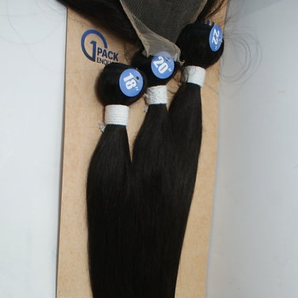 3pk bundle set with closure of wet & wavy water wave 18" 20" 22" - Picture 1 of 4